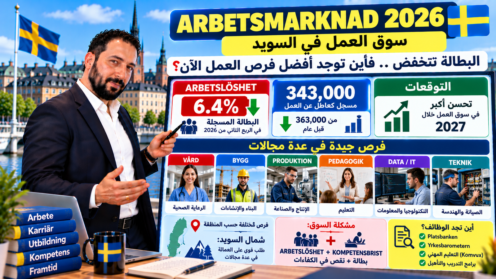سوق العمل في السويد 2026: البطالة تنخفض.. فأين توجد أفضل فرص العمل الآن؟