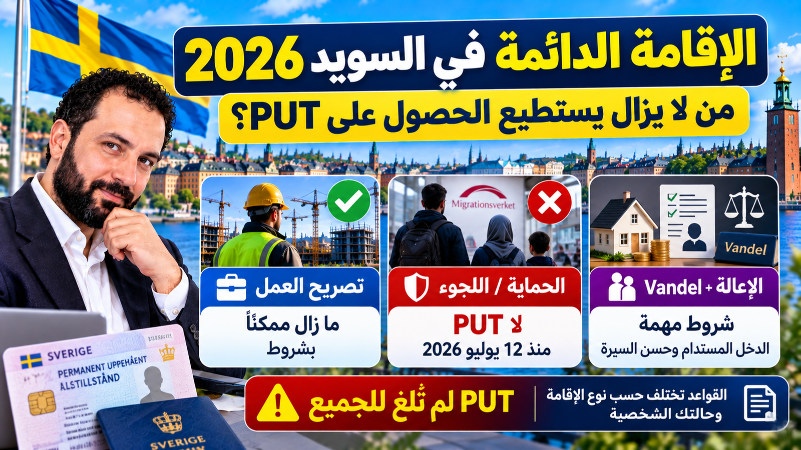 الإقامة الدائمة في السويد 2026: من لا يزال يستطيع الحصول على PUT وما الشروط الجديدة؟