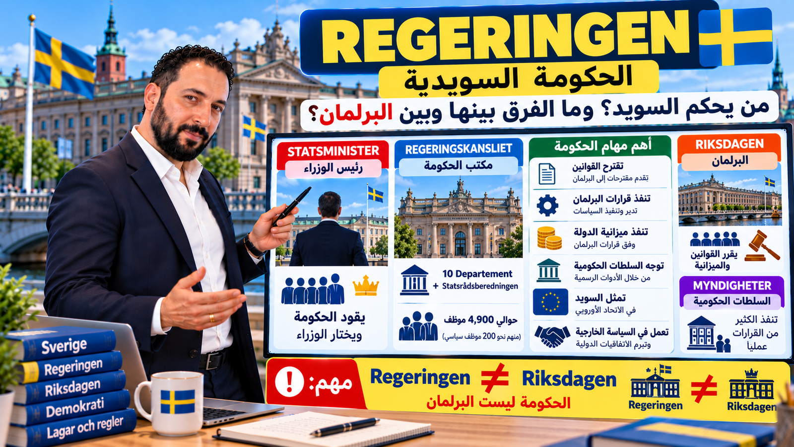 الحكومة السويدية Regeringen: ما صلاحياتها وما الفرق بينها وبين البرلمان والوزارات؟